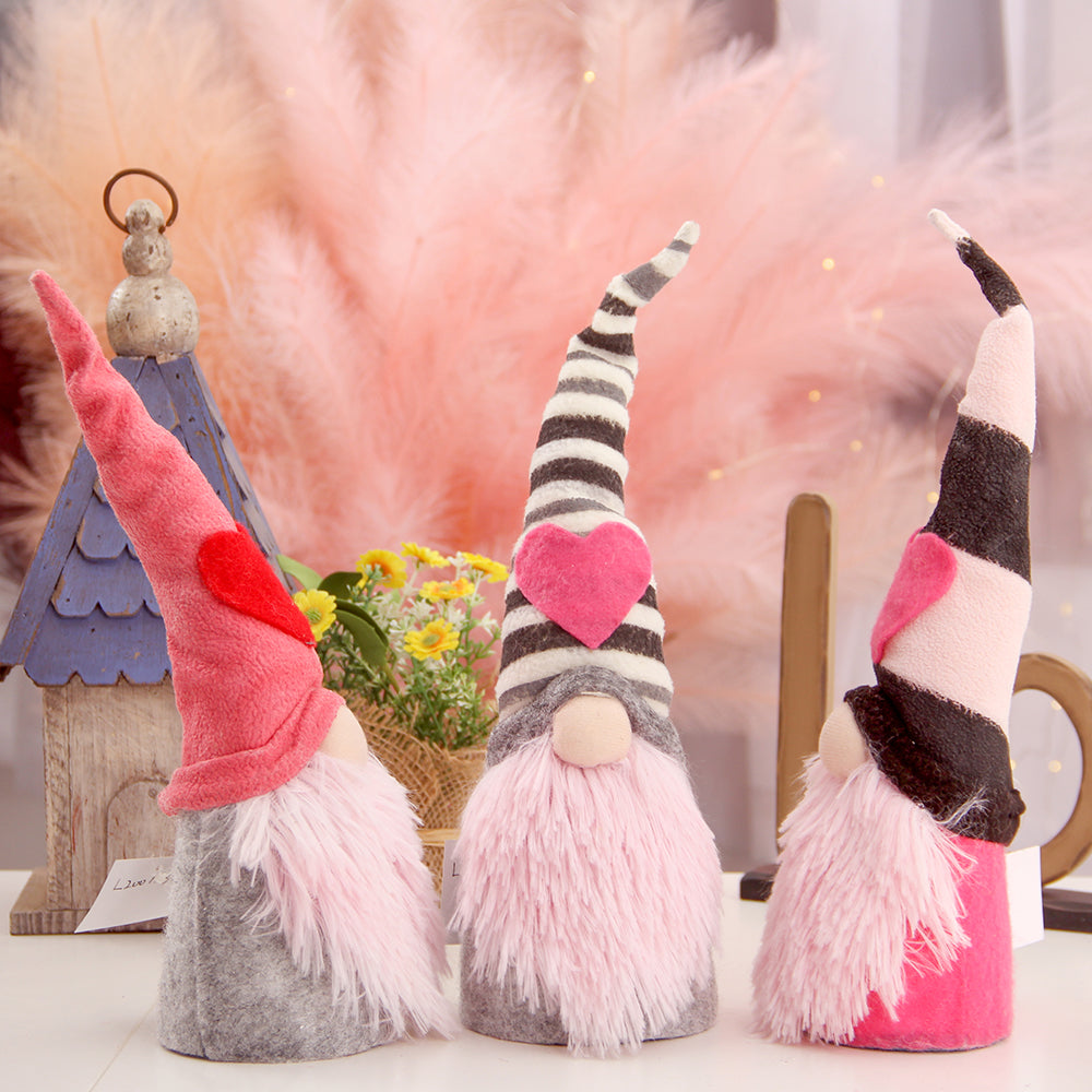 Holiday Gnome Handmade Swedish Elf Decoration Plush Doll Ornaments Valentine Day Gnomes home, room, table and windows