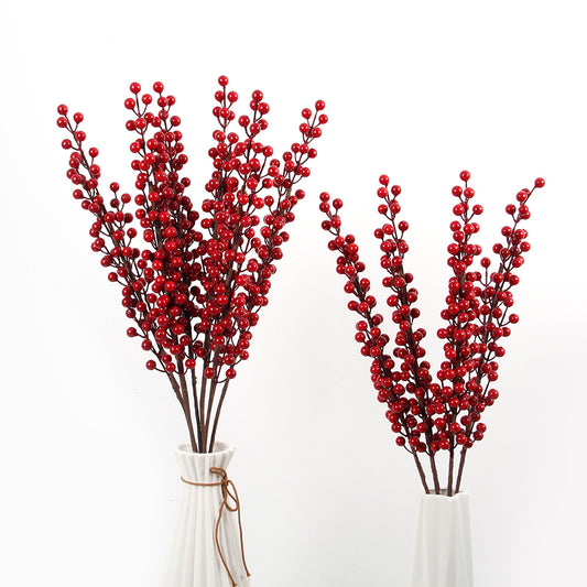 Wholesale 2023 Cheap Price Foam Artificial Christmas Decoration Artificial Berry Fruit Picks Branch Red Stems Home Decoration