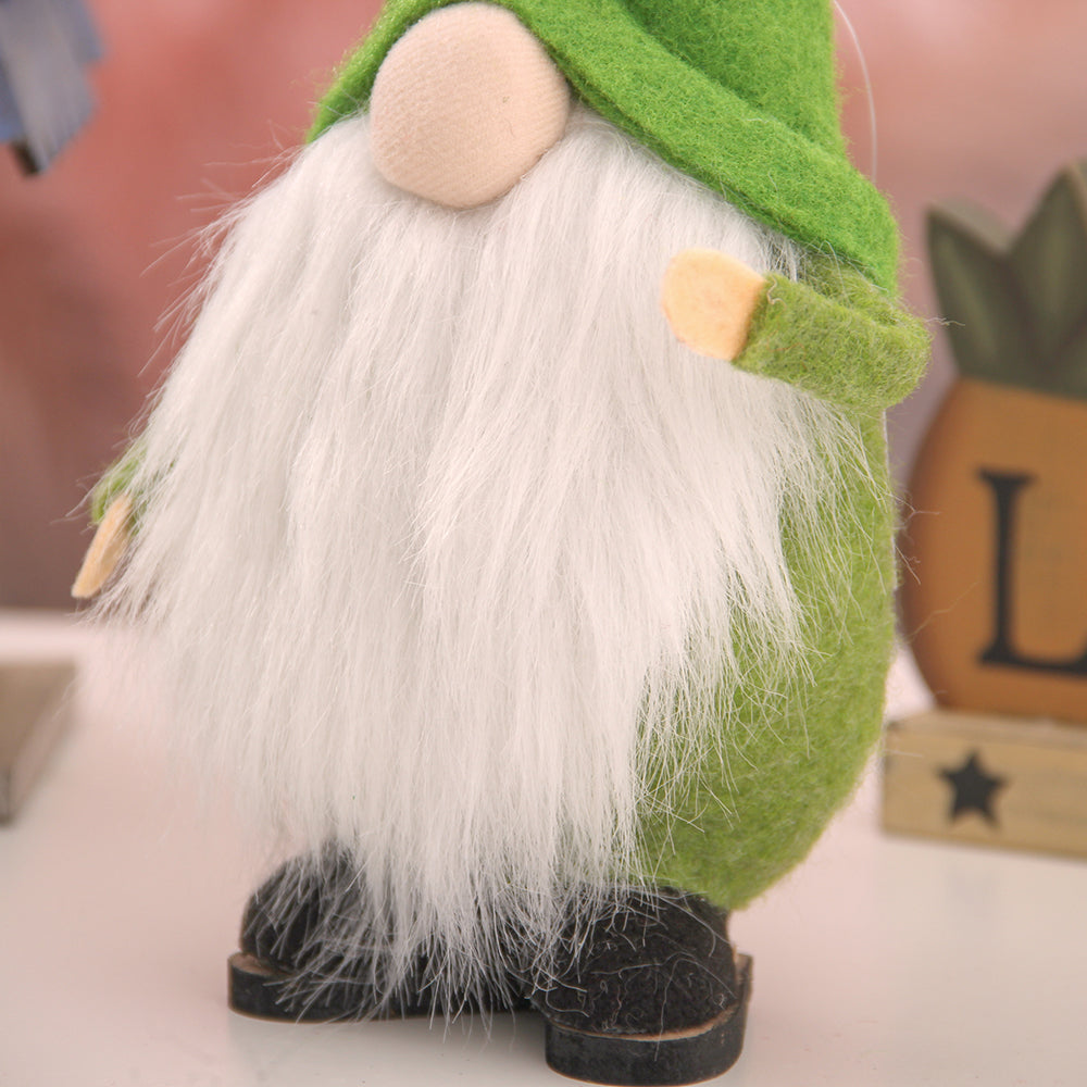St.patrick's Day Gnome Plush Elf Decorations Green Hat Doll Faceless Irish Lucky Clover Hanging Ornament St.Patrick's Day Gnome