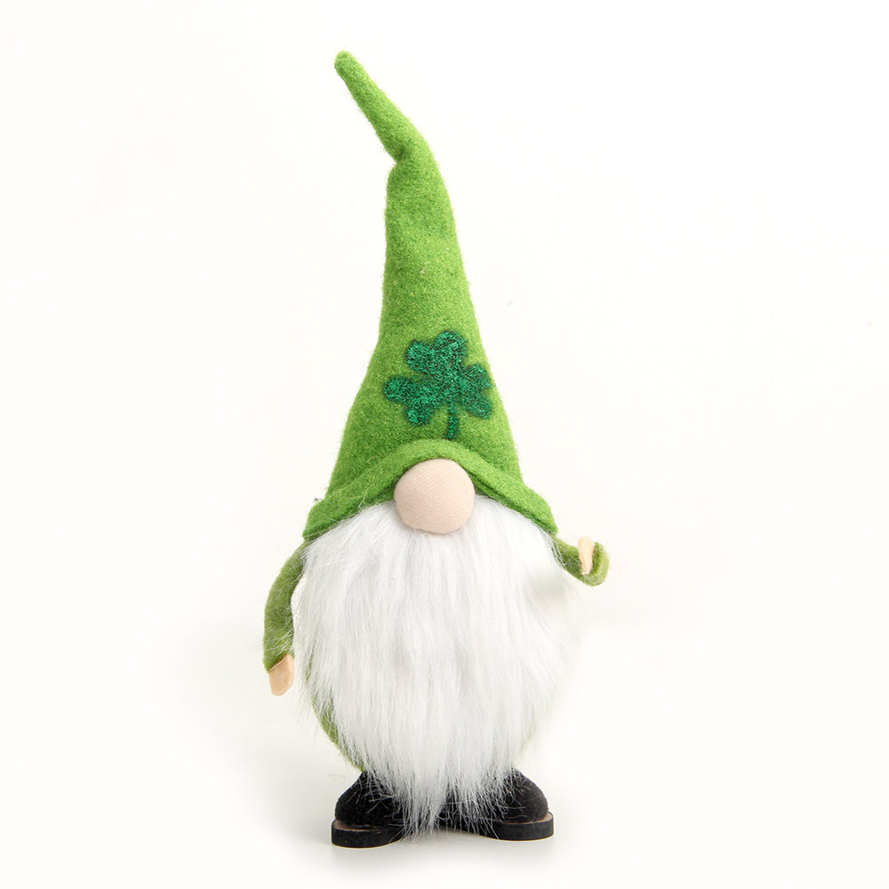 St.patrick's Day Gnome Plush Elf Decorations Green Hat Doll Faceless Irish Lucky Clover Hanging Ornament St.Patrick's Day Gnome