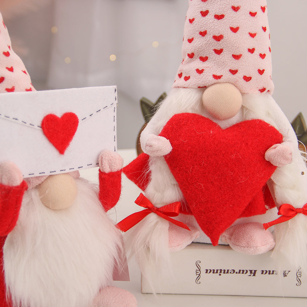 Holiday Gnome Handmade Swedish Elf Decoration Lovely Valentines Gnome Plush Doll Handmade Valentine's Gifts for Women/Men
