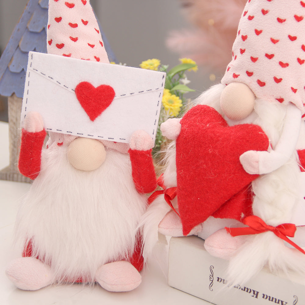 Holiday Gnome Handmade Swedish Elf Decoration Lovely Valentines Gnome Plush Doll Handmade Valentine's Gifts for Women/Men