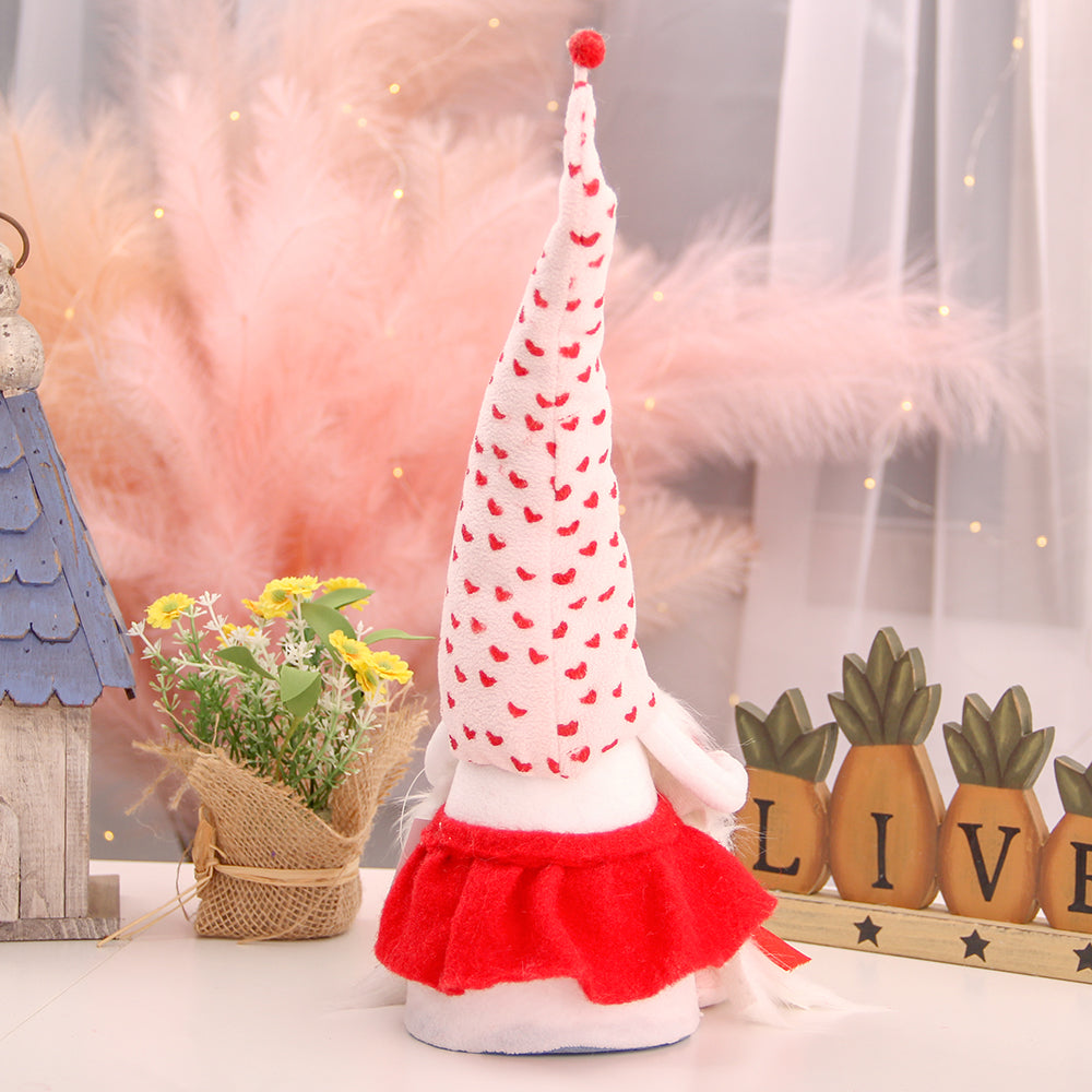Holiday Gnome Handmade Swedish Elf Decoration Lovely Valentines Gnome Plush Doll Handmade Valentine's Gifts for Women/Men
