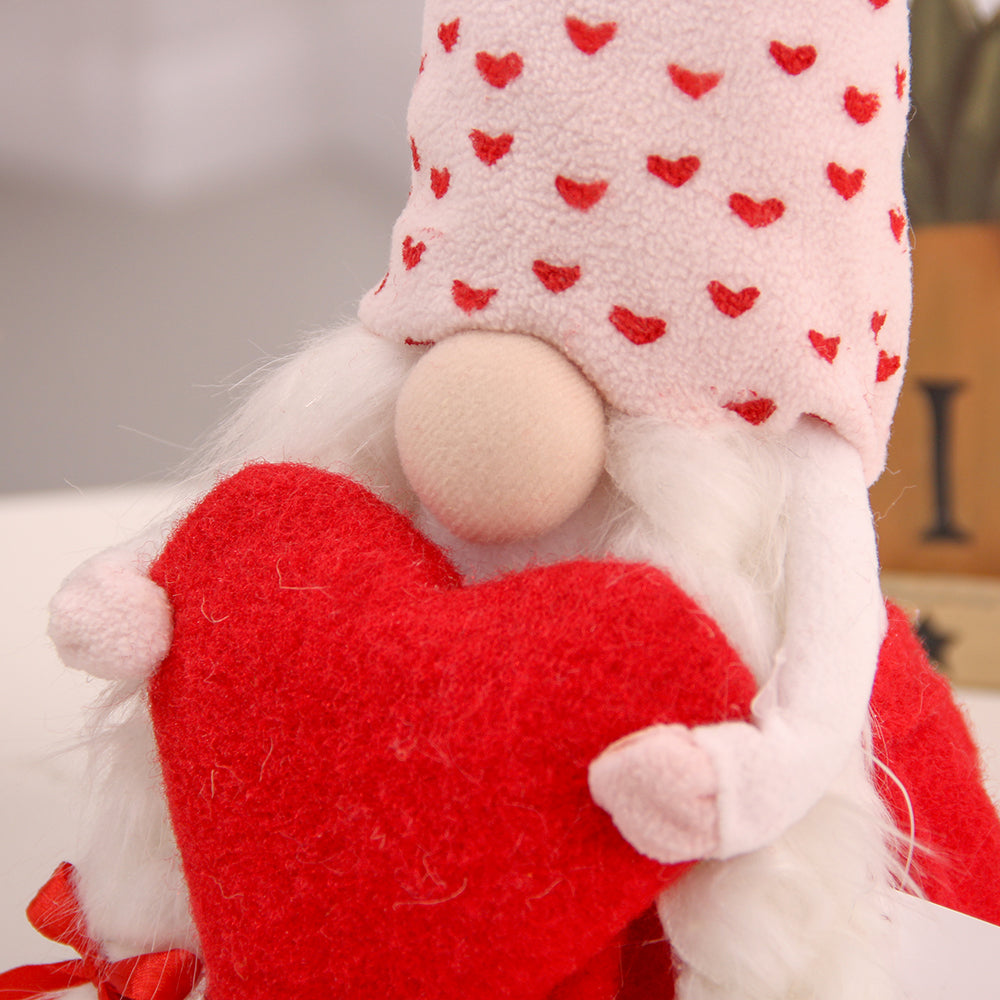 Holiday Gnome Handmade Swedish Elf Decoration Lovely Valentines Gnome Plush Doll Handmade Valentine's Gifts for Women/Men