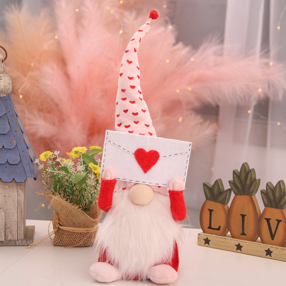 Holiday Gnome Handmade Swedish Elf Decoration Lovely Valentines Gnome Plush Doll Handmade Valentine's Gifts for Women/Men
