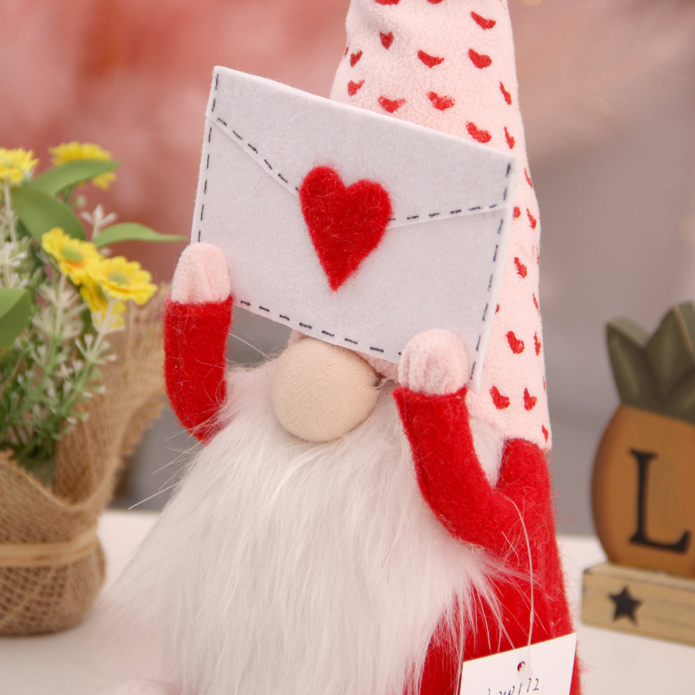 Holiday Gnome Handmade Swedish Elf Decoration Lovely Valentines Gnome Plush Doll Handmade Valentine's Gifts for Women/Men
