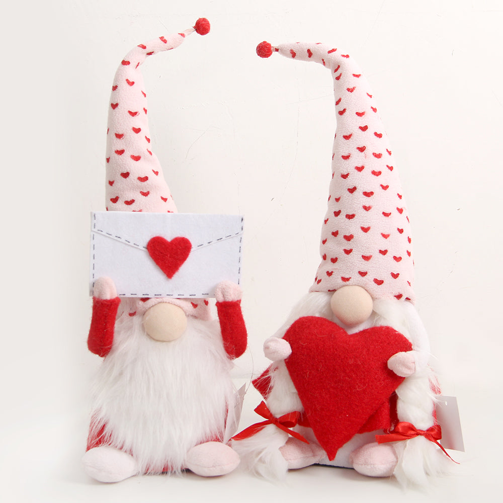 Holiday Gnome Handmade Swedish Elf Decoration Lovely Valentines Gnome Plush Doll Handmade Valentine's Gifts for Women/Men