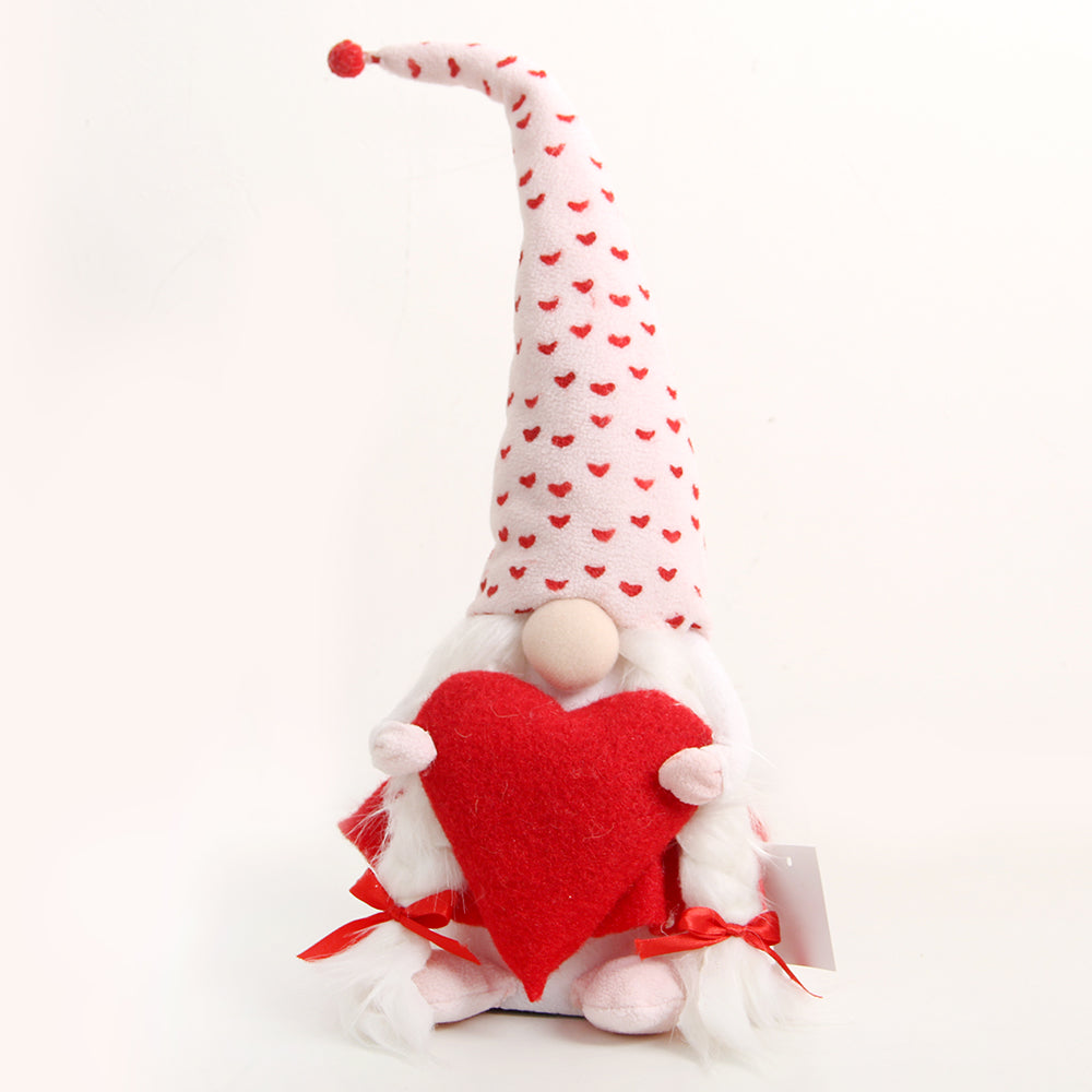 Holiday Gnome Handmade Swedish Elf Decoration Lovely Valentines Gnome Plush Doll Handmade Valentine's Gifts for Women/Men