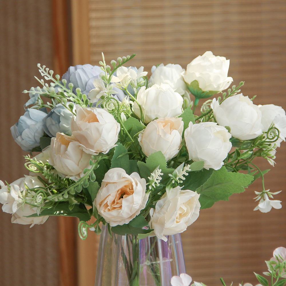 Rose Flowers Outdoor Artificial Flowers for Decoration Plastic Flower Garden Porch Window Box Decor Outdoor Indoor Wedding Decor