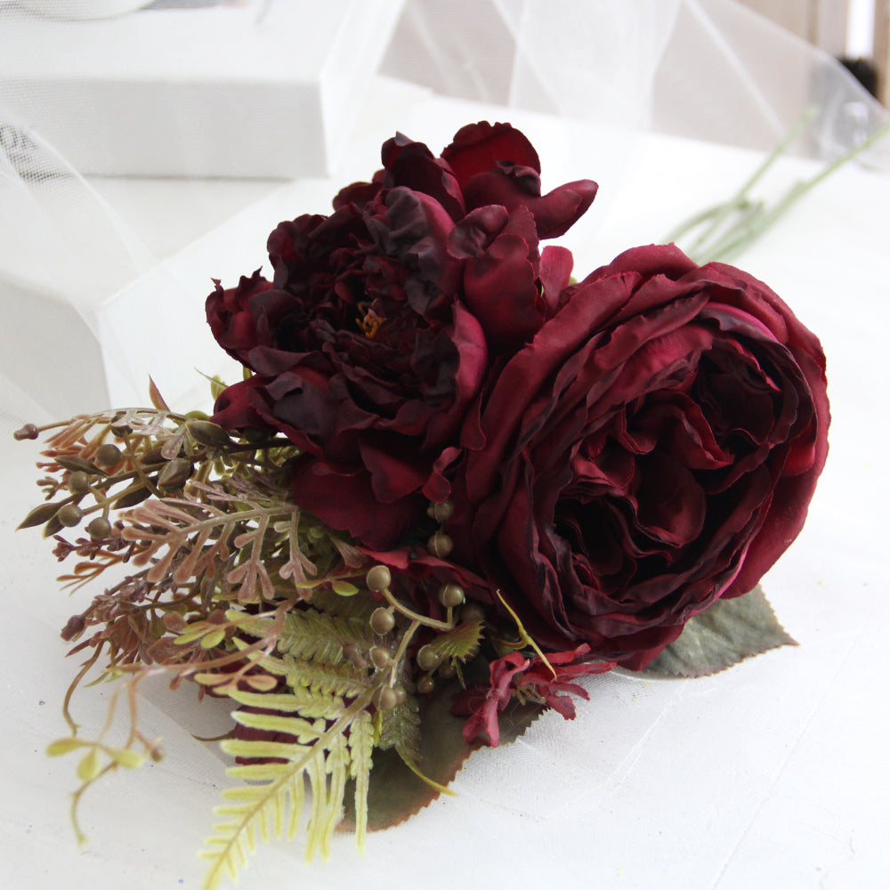 34CM Flowers for Decoration Wedding Artificial and Artificial Silk Peony Flowers Roses