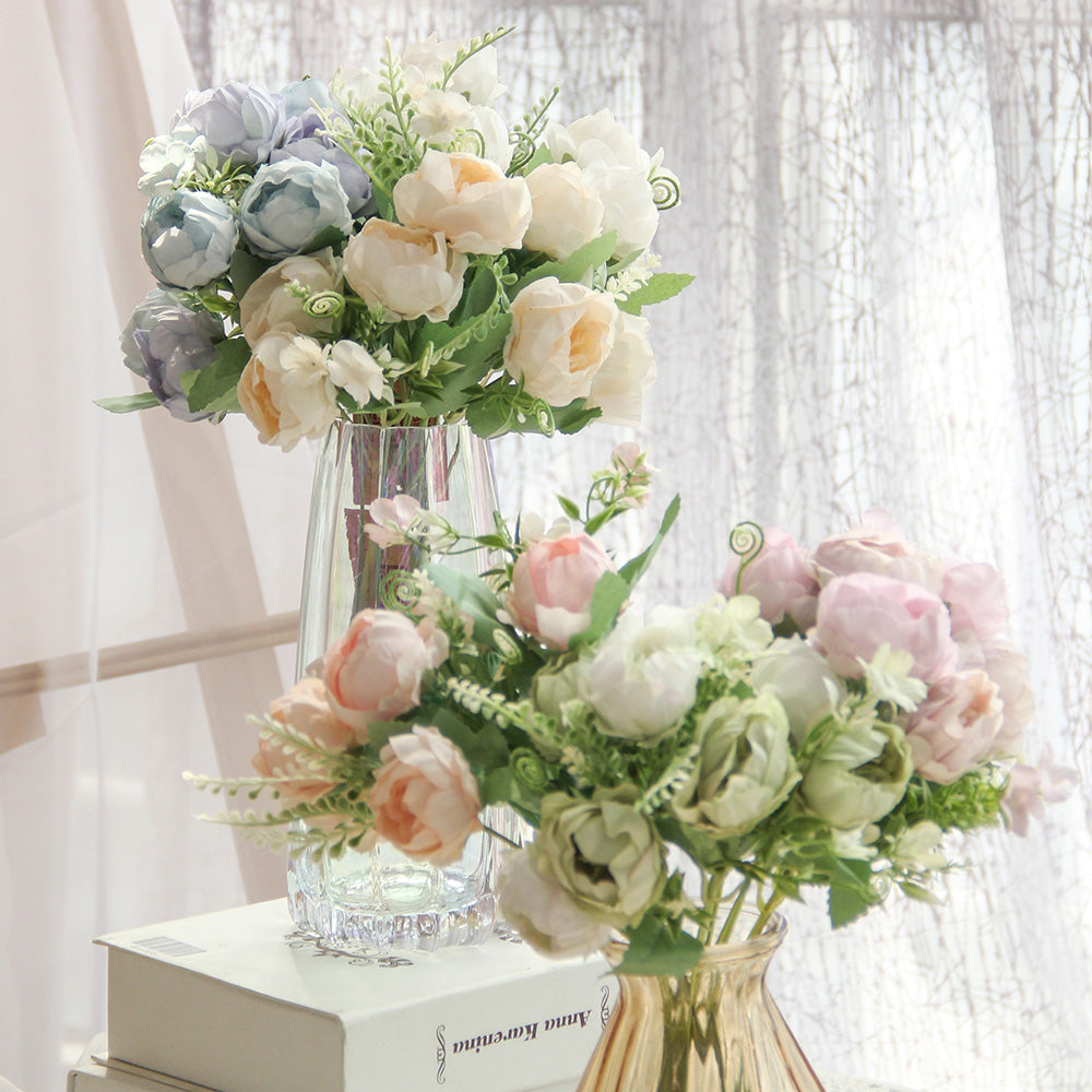 Rose Flowers Outdoor Artificial Flowers for Decoration Plastic Flower Garden Porch Window Box Decor Outdoor Indoor Wedding Decor