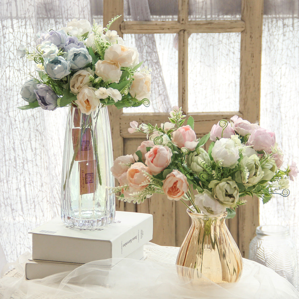 Rose Flowers Outdoor Artificial Flowers for Decoration Plastic Flower Garden Porch Window Box Decor Outdoor Indoor Wedding Decor