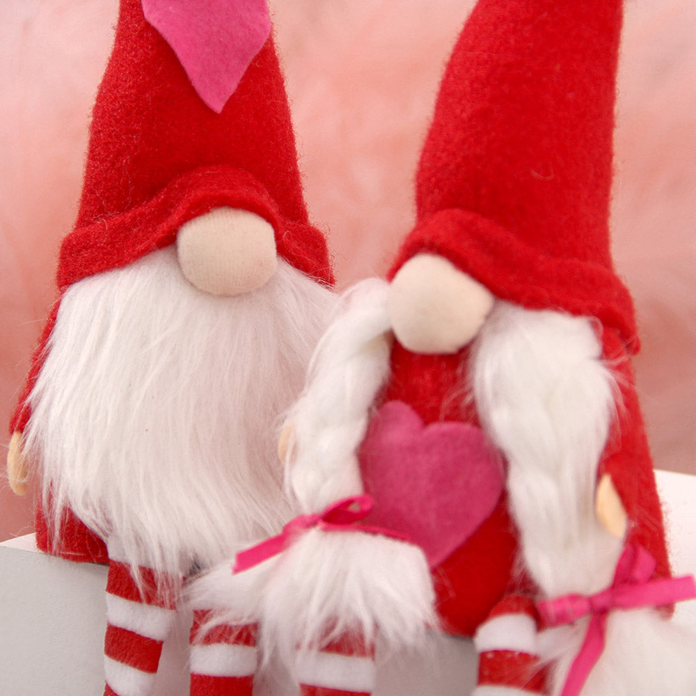 Holiday Gnome Handmade Swedish Elf Decoration Plush Doll Ornaments Valentine Day Gnomes Plush Decor Red Stripe