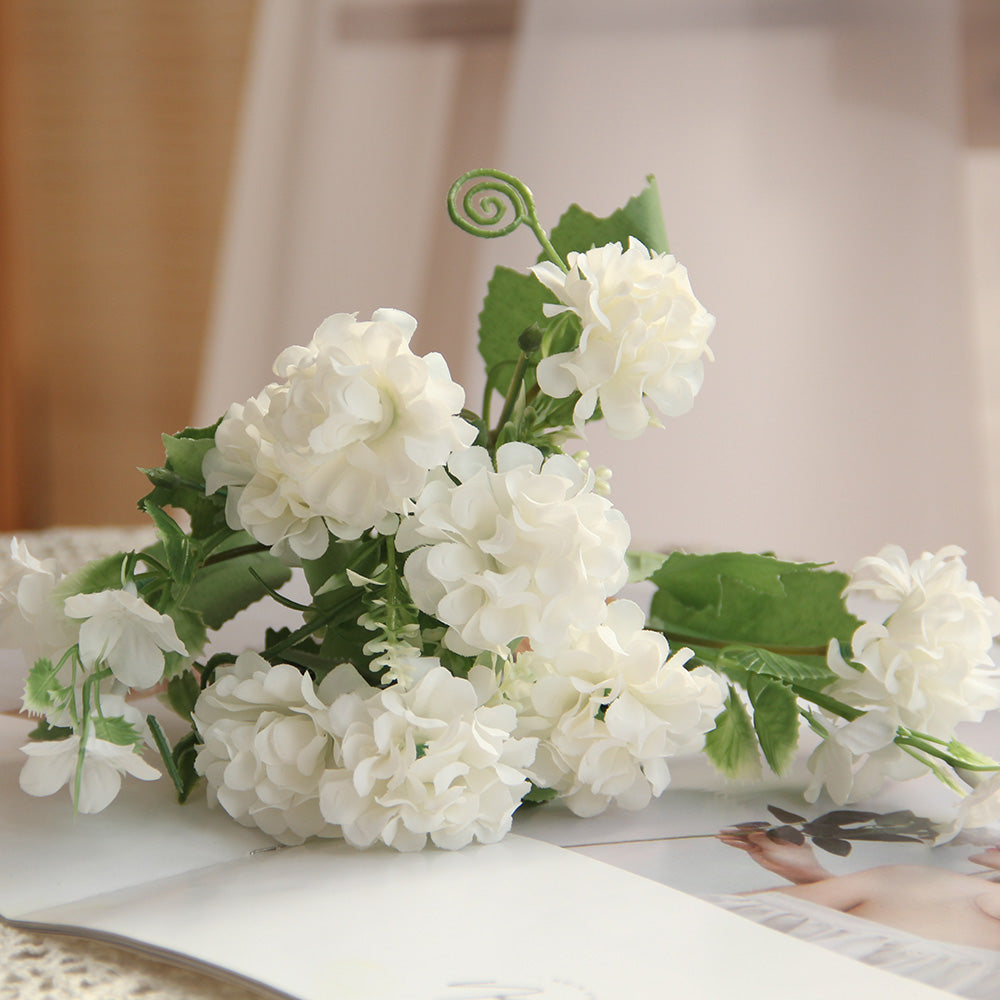 Hot Sale 11.42INCH White Hydrangeas Flowers Artificial Silk Hydrangea Flowers Wedding Flowers Home Hotel Decoration