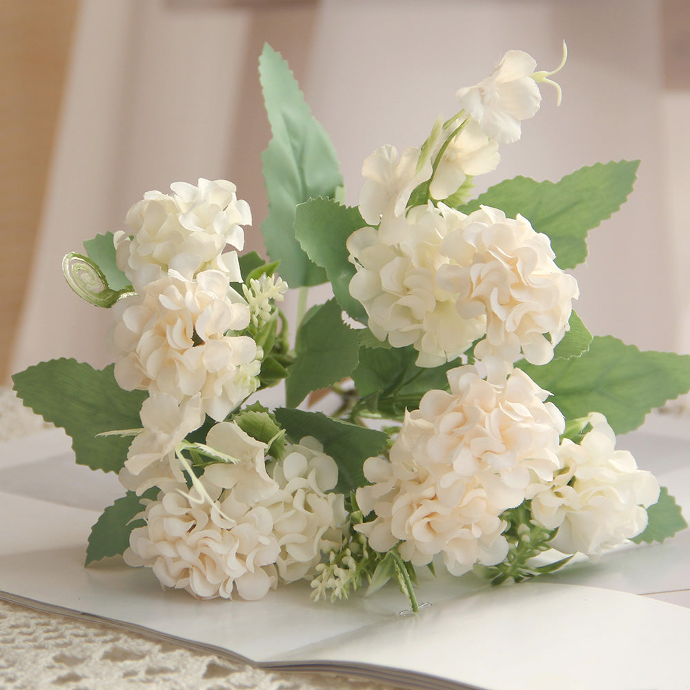 Hot Sale 11.42INCH White Hydrangeas Flowers Artificial Silk Hydrangea Flowers Wedding Flowers Home Hotel Decoration