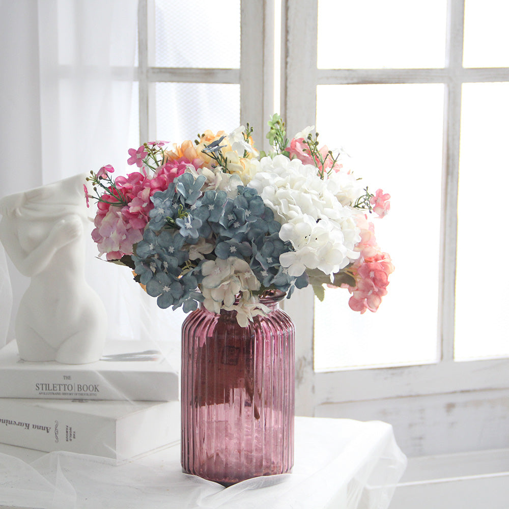 Realistic Artificial Hydrangea Large Real Touch Flowers Artificial Flowers Home Kitchen Garden Party Festival Bar DIY