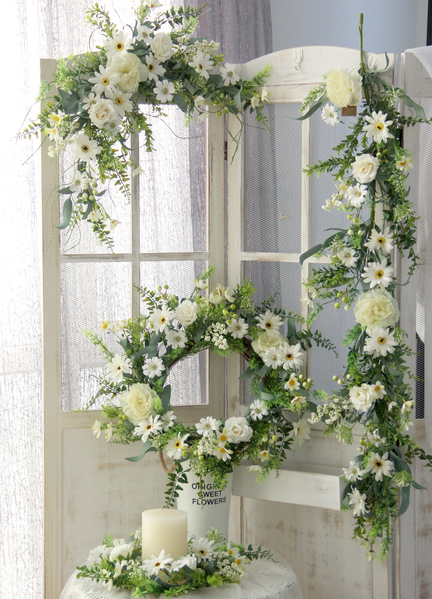 Transworld Original Handmade A Set Series Artificial Wreath&Garland&Spray Decorative Flowers, Wreaths and Spray for Home Hotel Garden Wedding Decorations