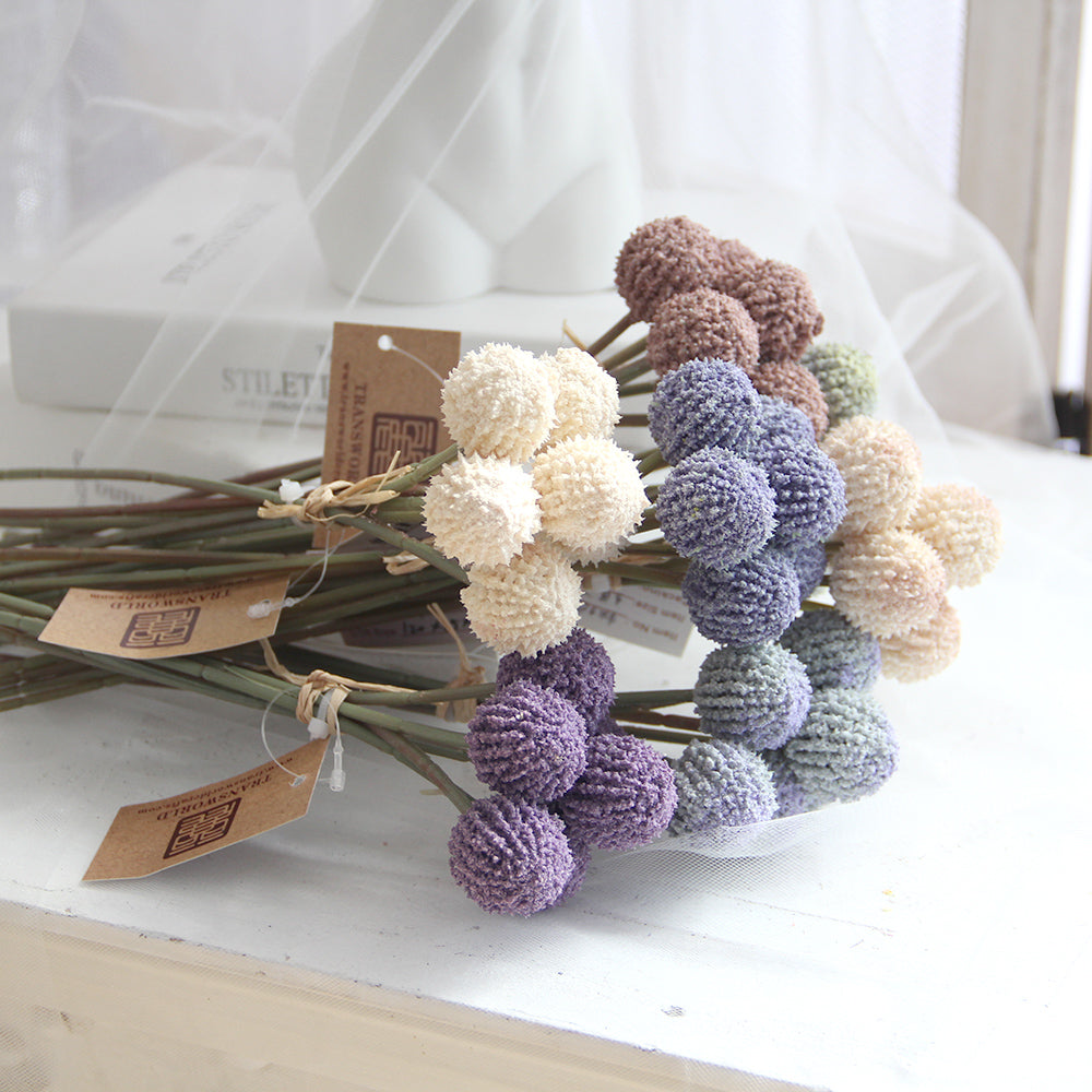 Artificial flowers 6 pcs stems ball flowers for Wedding Centerpieces Arrangements Party Home Table Garden Baby Shower