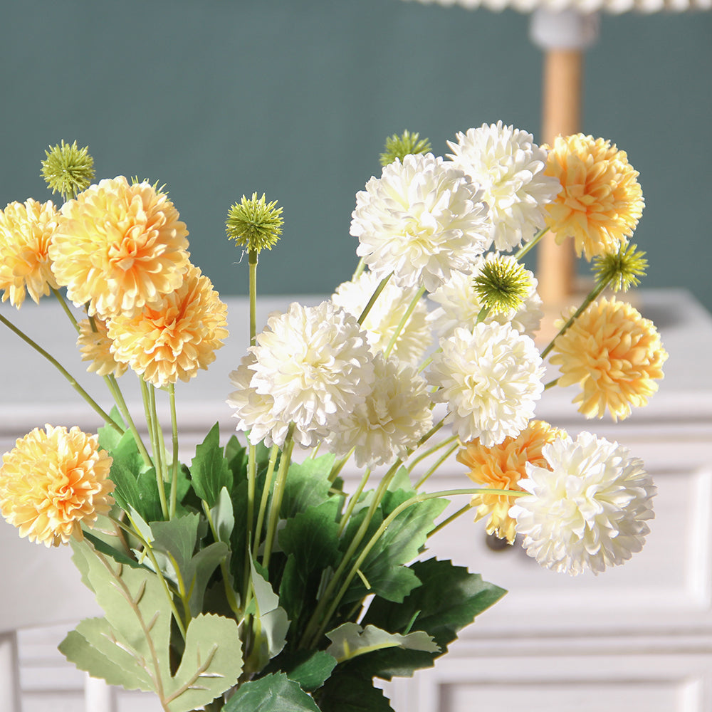 Wholesale Handmade Artificial Spray Color Chrysanthemum Silk Flower For Wedding Home Decoration Outdoor