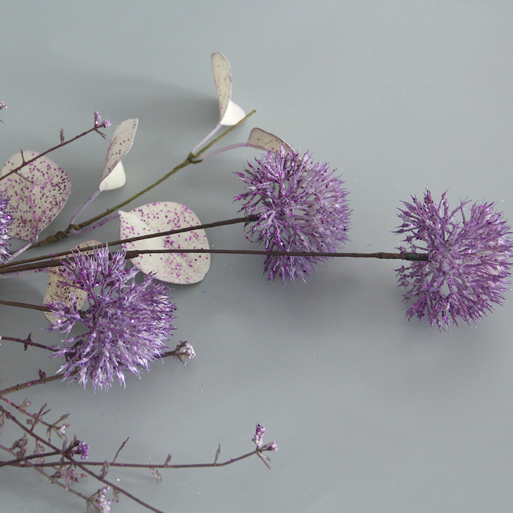 Wholesale Floral Arrangement Decoration Ball Artificial Flowers Faux Echinops Round Flowers Wedding Decor Globe-thistle Plants