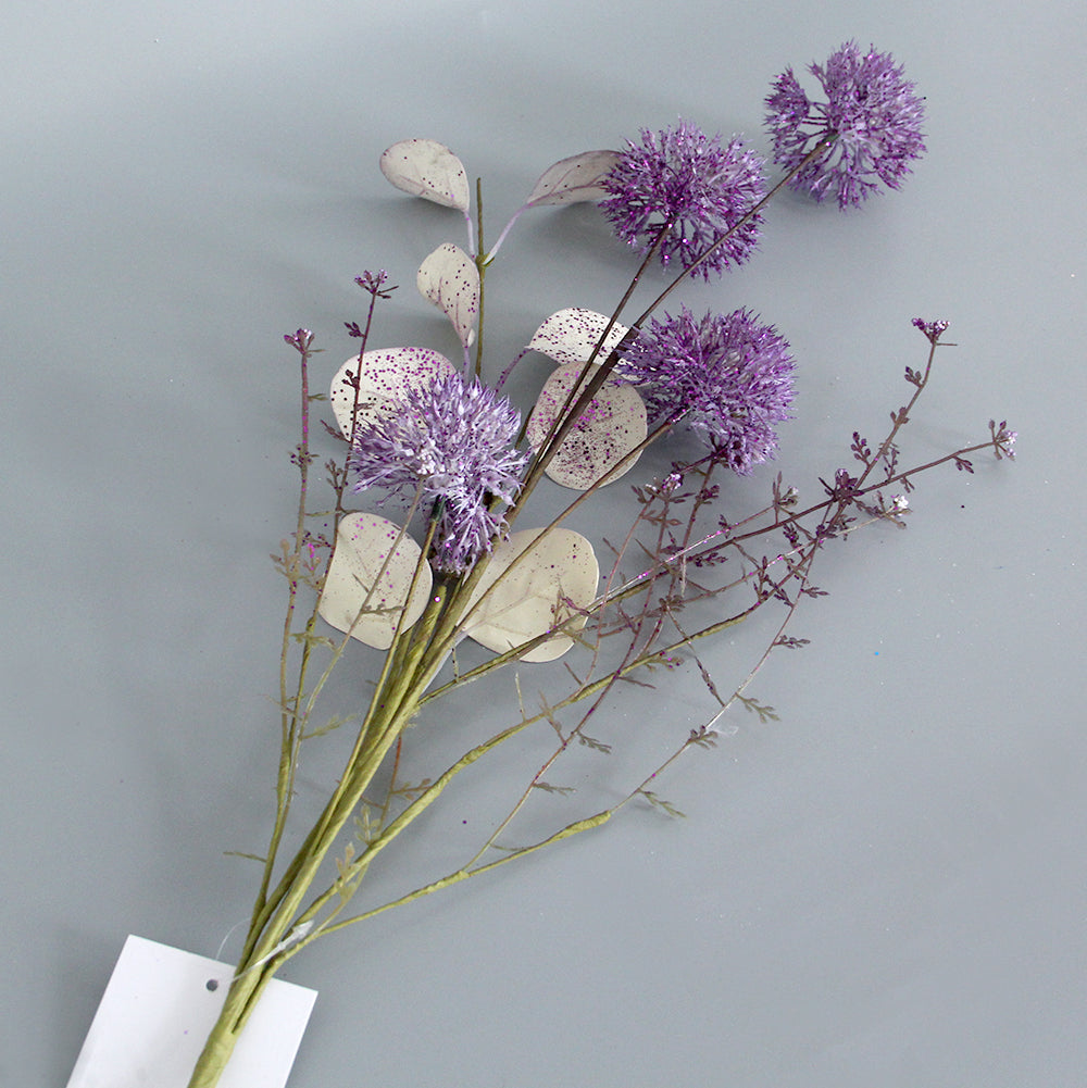 Wholesale Floral Arrangement Decoration Ball Artificial Flowers Faux Echinops Round Flowers Wedding Decor Globe-thistle Plants