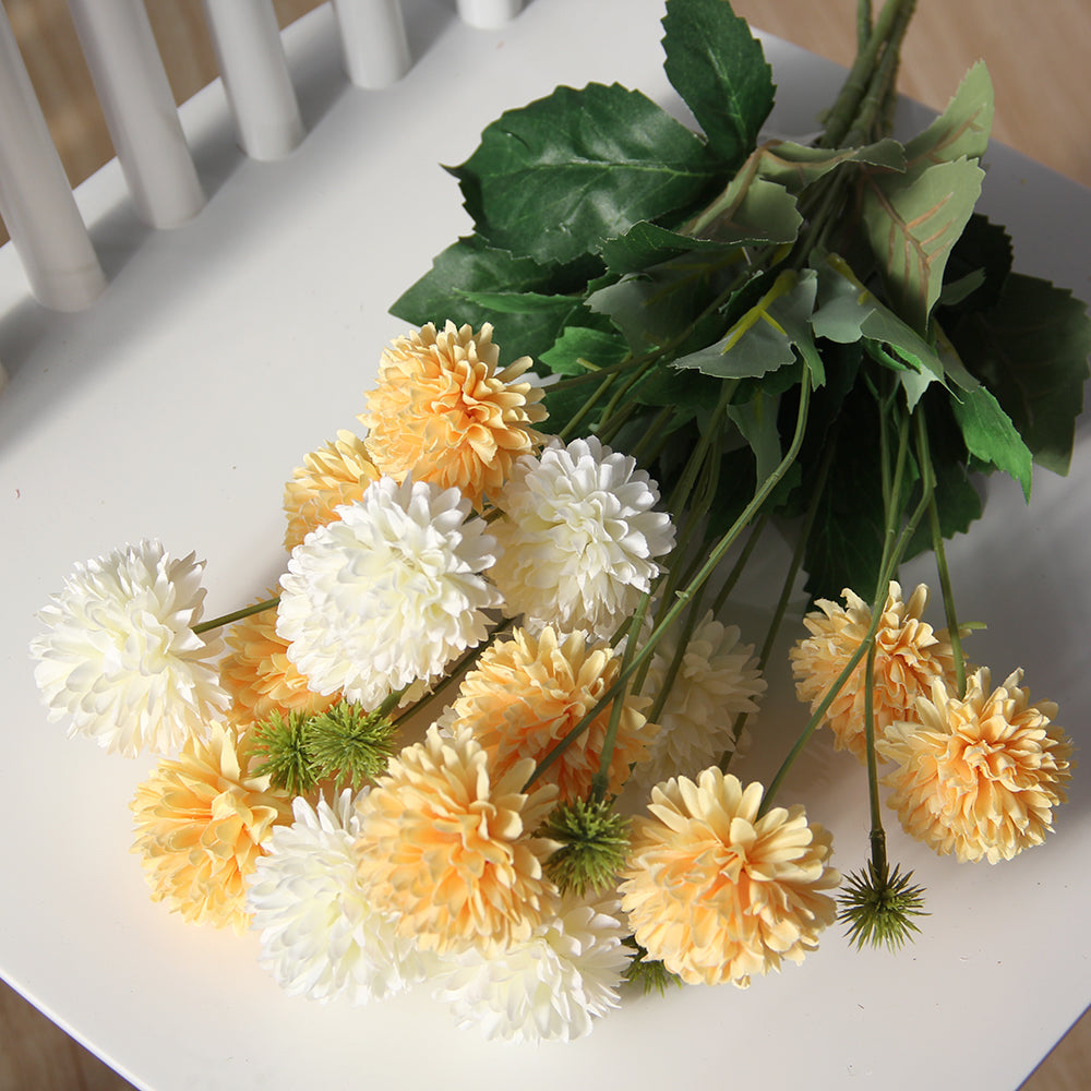Wholesale Handmade Artificial Spray Color Chrysanthemum Silk Flower For Wedding Home Decoration Outdoor