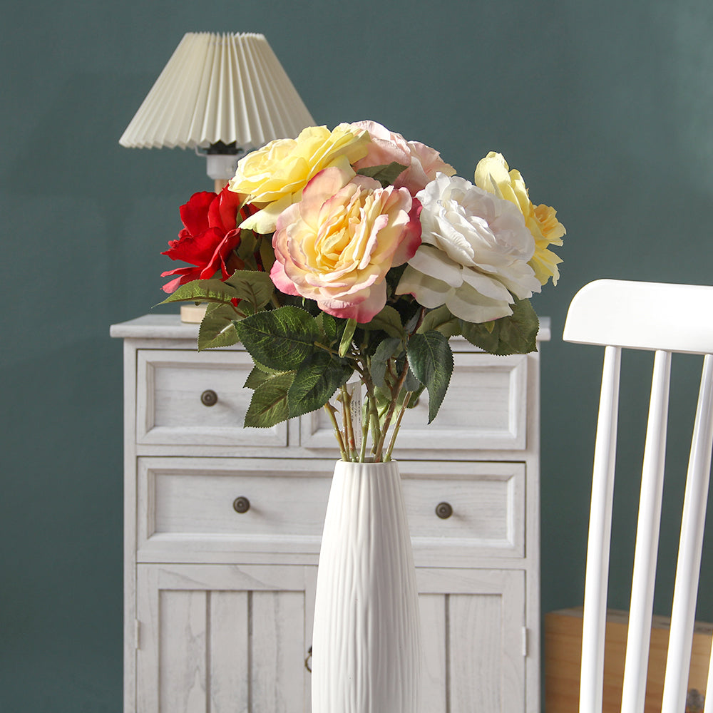 Artificial Flower High Quality Artificial Rose Flowers Single Stem Rose Colorful Mix Flower Arrangement