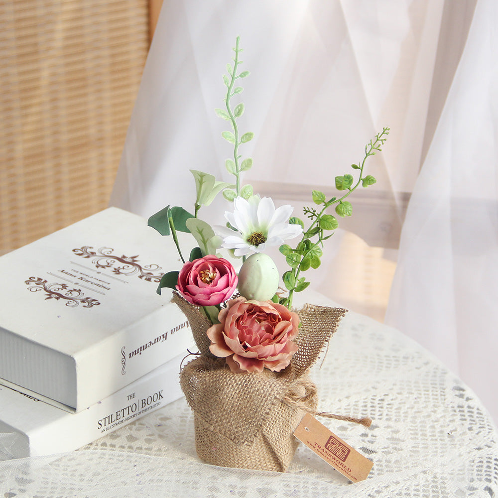 New Design Spring & Summer Pot Artificial Flowers Home Decoration Silk Flower Wedding Party Everyday Decoration