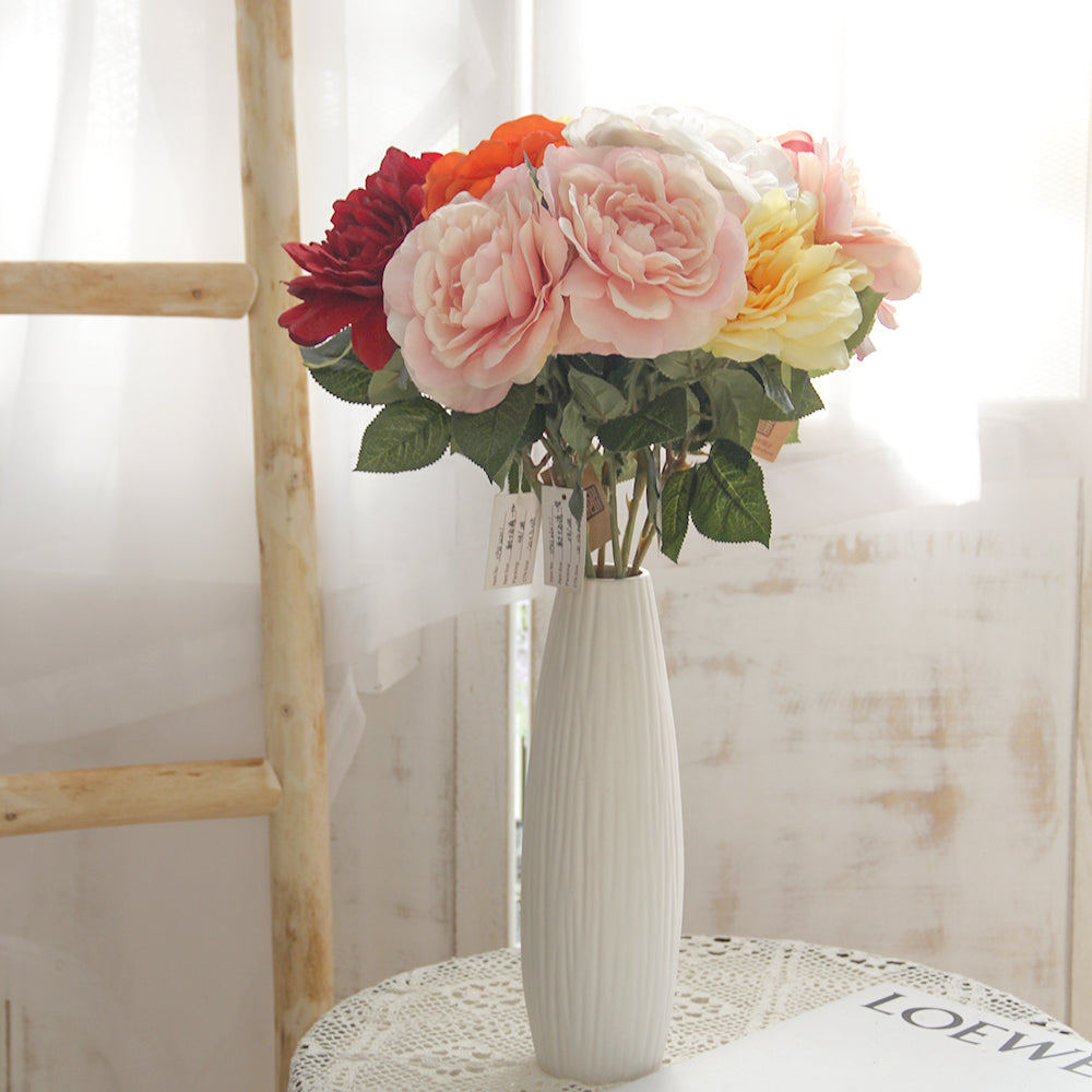 Artificial Flower High Quality Artificial Rose Flowers Single Stem Rose Colorful Mix Flower Arrangement