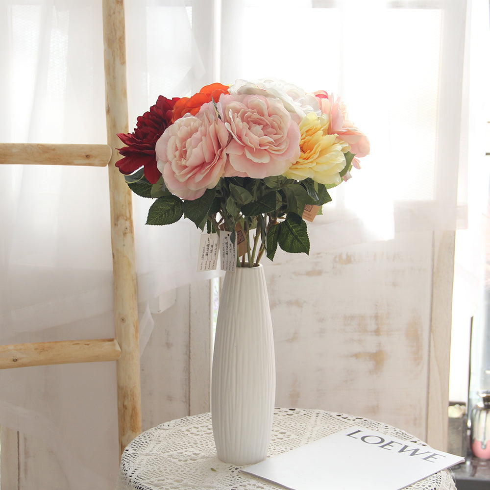 Artificial Flower High Quality Artificial Rose Flowers Single Stem Rose Colorful Mix Flower Arrangement
