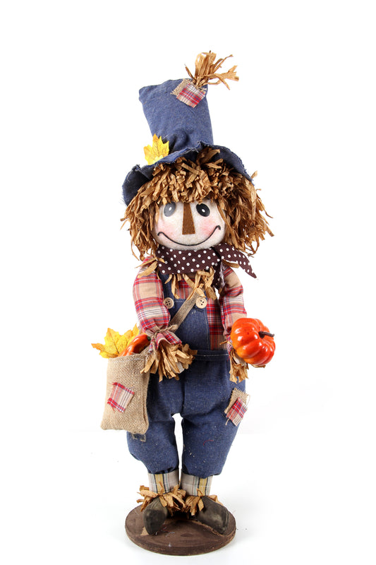 Harvest Handmade Handcraft Halloween Thanksgiving Standing Scarecrow Decor Toy Stuffed Plush Decoration