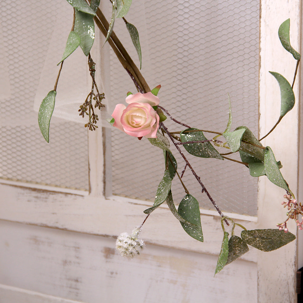 Wholesale Artificial Garland Rose Flowers With Leaves Vine Decorations Floral Greenery For Wedding Backdrop Party