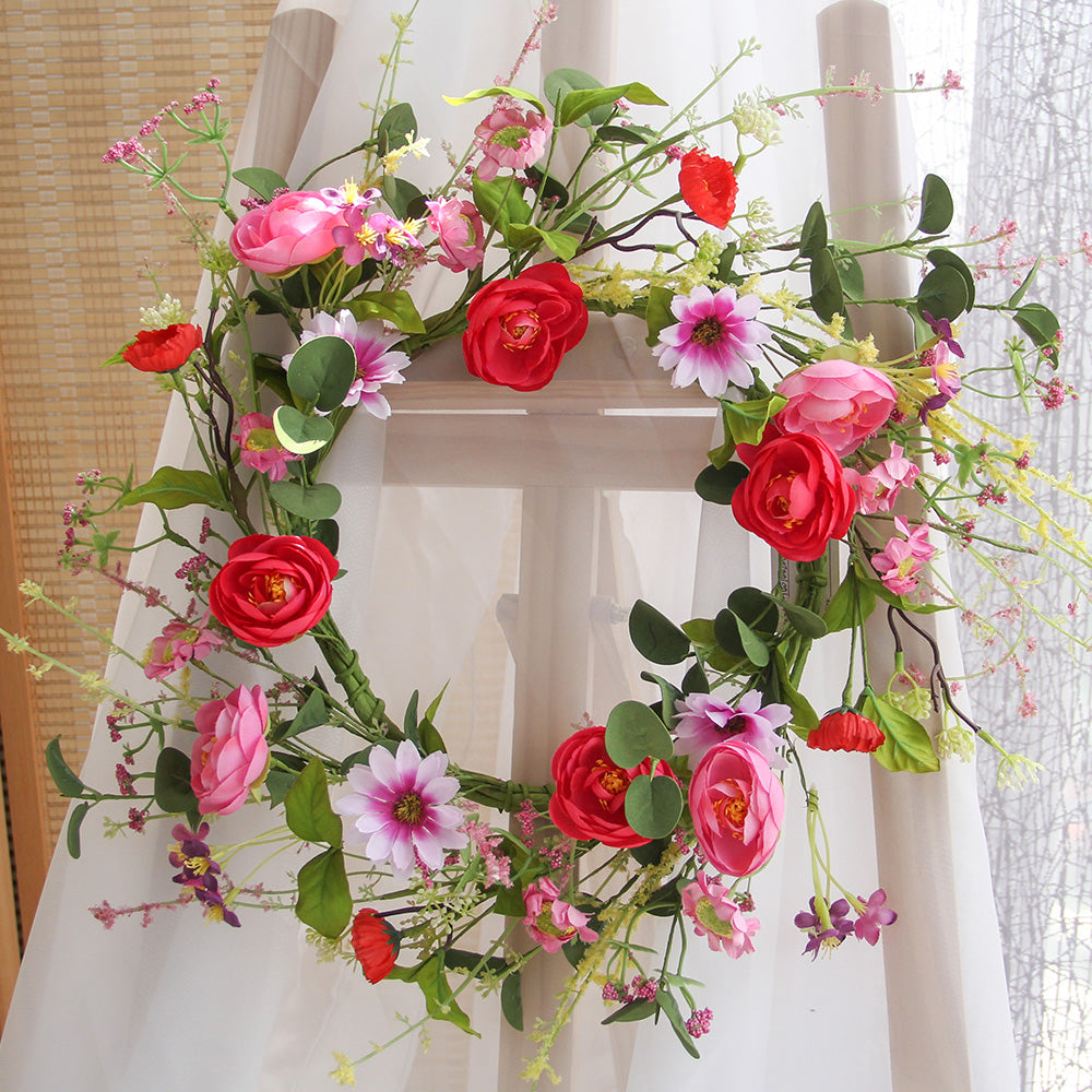 Decorative Flower Wreath Everyday Use Christmas Wreath and Garland Indoor Wall Decor
