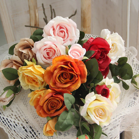 29.13INCH Artificial Rose Flowers Multicolour Preserved Roses Good-looking Silk Flowers For Restaurant Hotel Cafe Wedding Decor