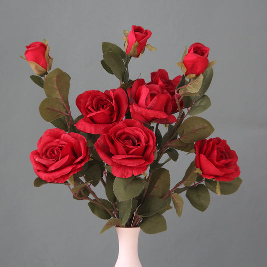Factory bulk Wholesale Single Branch Artificial Roses High Quality Artificial Flower Handmade Decorative Flowers