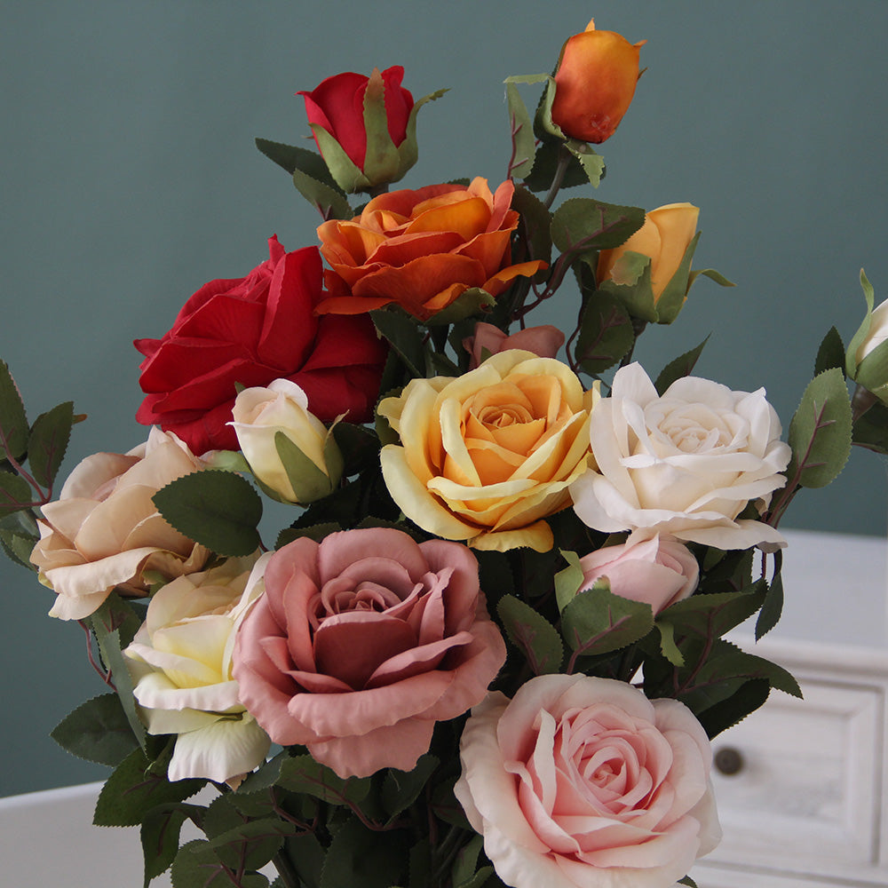 Wholesale Single Branch Artificial Rose Flowers High Quality Artificial Flowers For Home Wedding Floral Arrangement