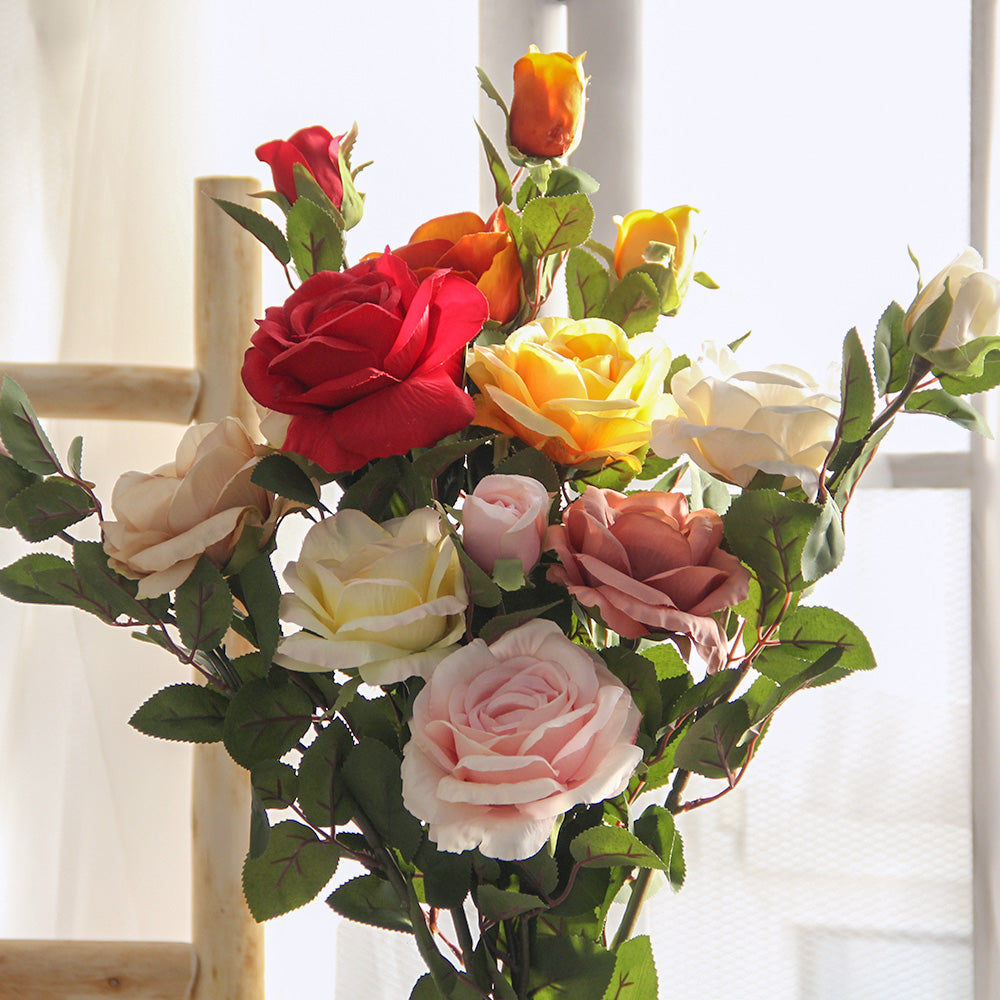 Wholesale Single Branch Artificial Rose Flowers High Quality Artificial Flowers For Home Wedding Floral Arrangement