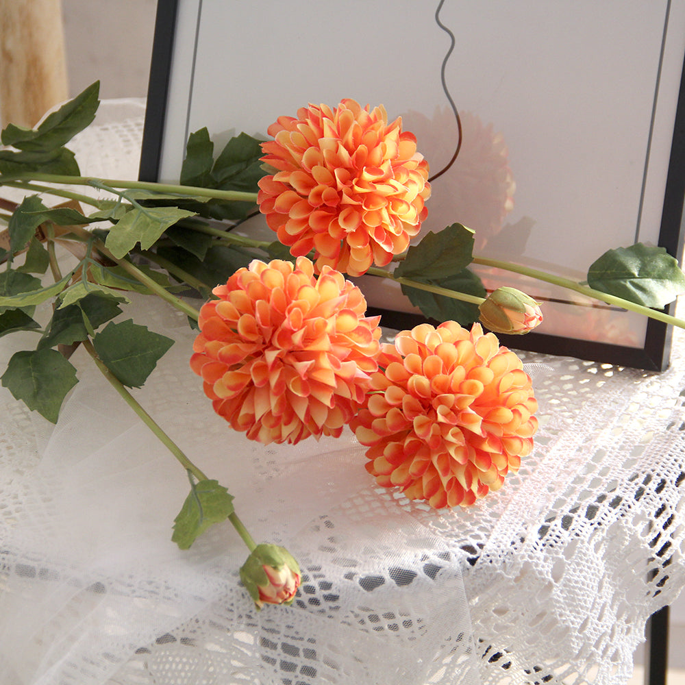 84CM Silk Pinnata Chrysanthemum Flowers Artificial Pompon Dahlias for Decoration