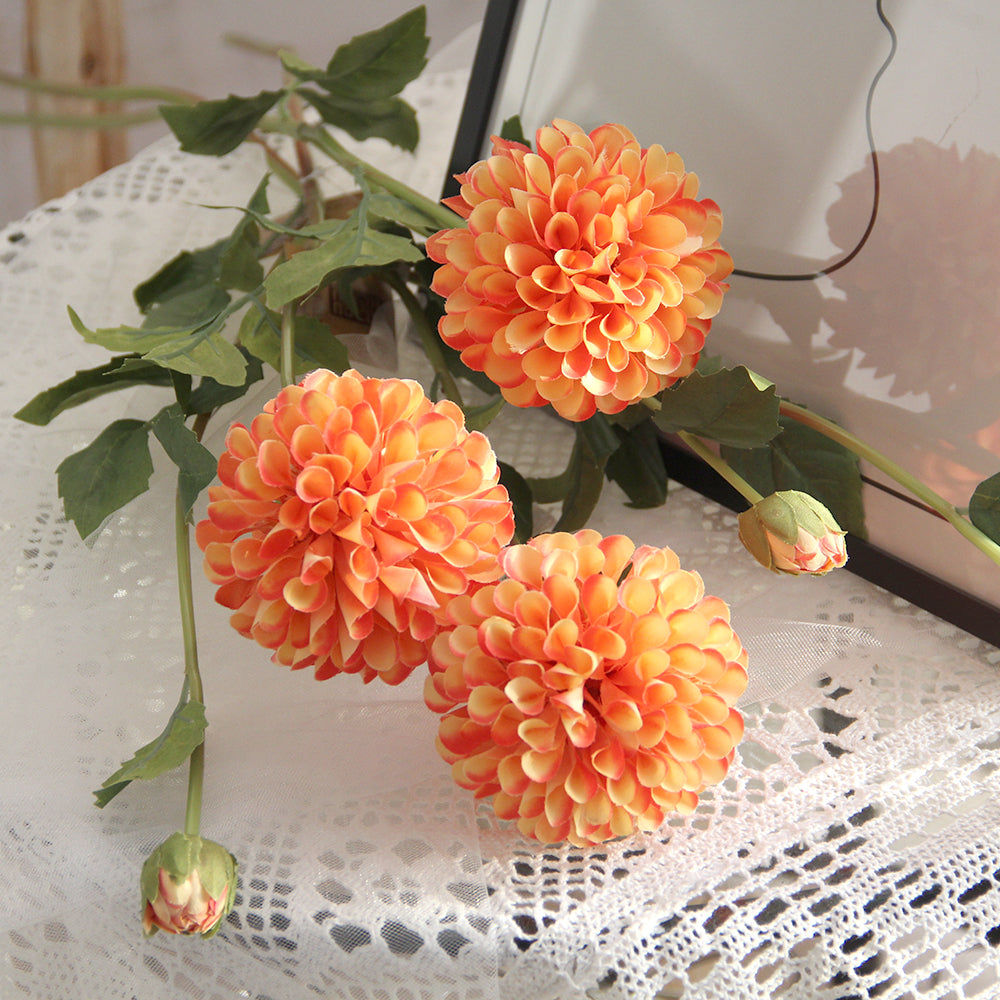 84CM Silk Pinnata Chrysanthemum Flowers Artificial Pompon Dahlias for Decoration
