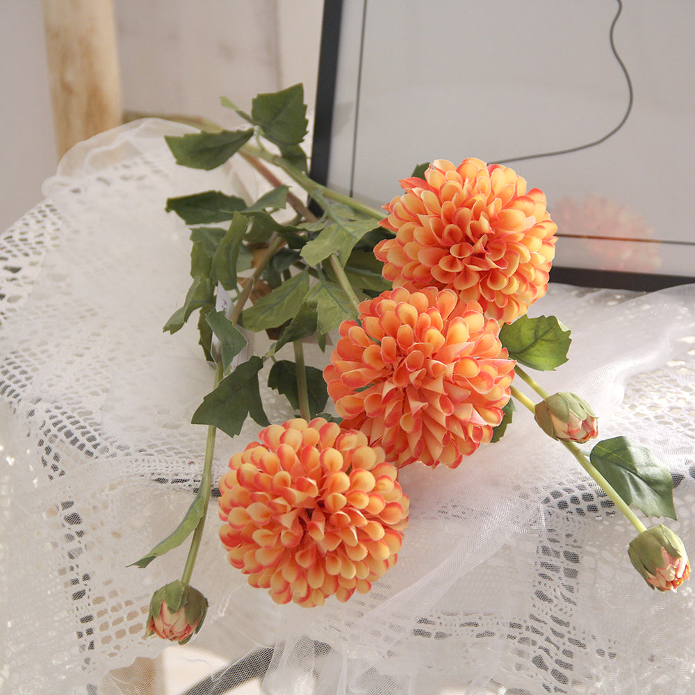 84CM Silk Pinnata Chrysanthemum Flowers Artificial Pompon Dahlias for Decoration