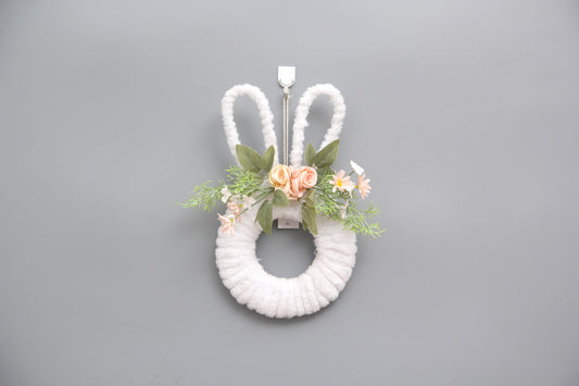 New Design Handmade Rattan Easter Decoration Rabbit Easter Bunny Wreath