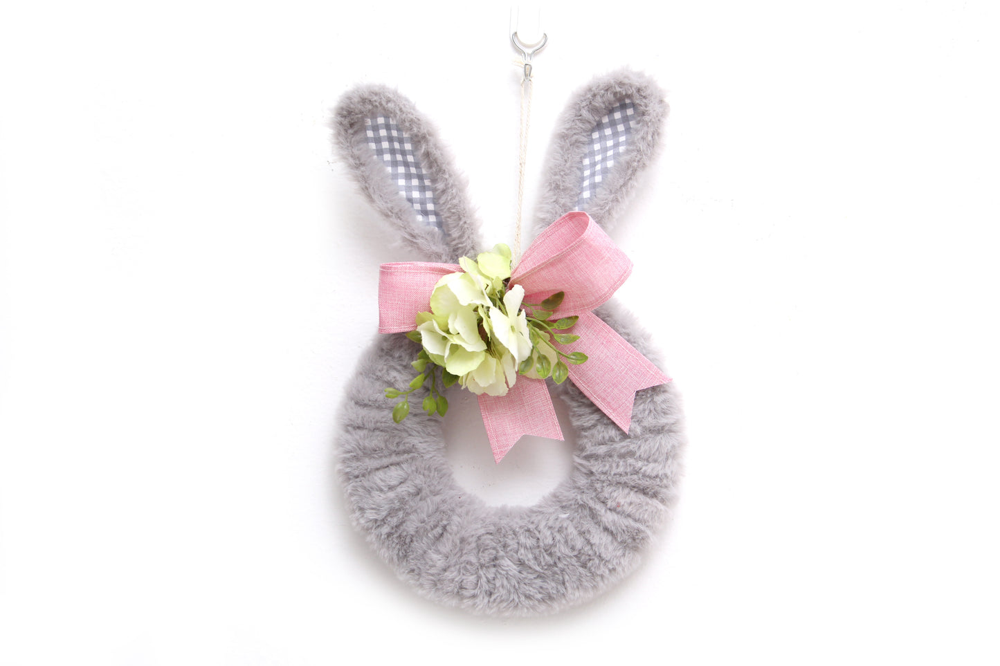 New Design Handmade Rattan Easter Decoration Rabbit Easter Bunny Wreath