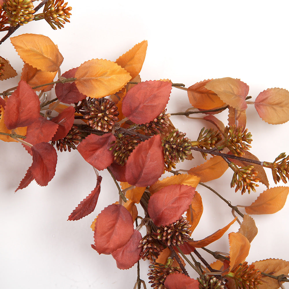 2024 Fall Wreaths Orange Decorative Flowers, Wreaths and Plants Decorative Wreaths for Front Door Decor