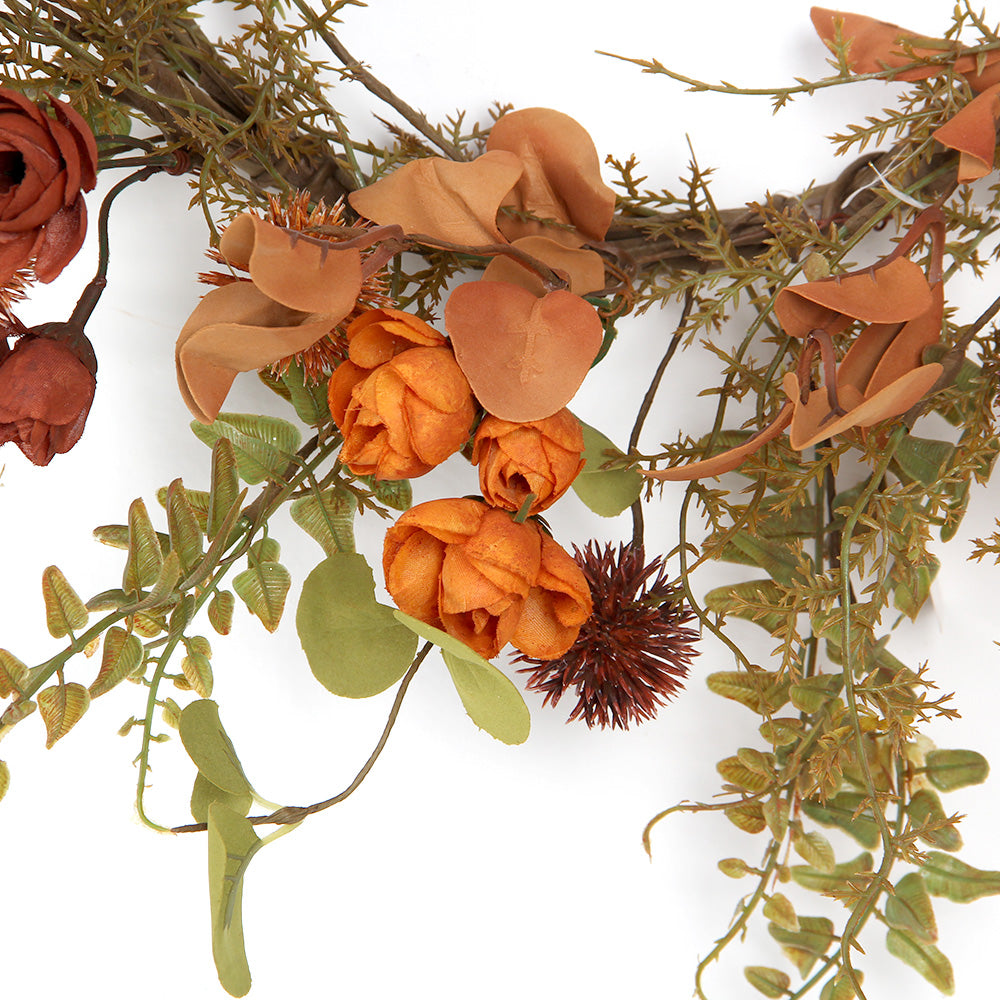 Customized Autumn 40cm Artificial Wreaths Autumn Decorative Flowers, Wreaths and Plants Decorative Wreaths For Home Decor