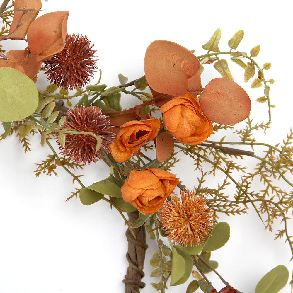 Customized Autumn 40cm Artificial Wreaths Autumn Decorative Flowers, Wreaths and Plants Decorative Wreaths For Home Decor