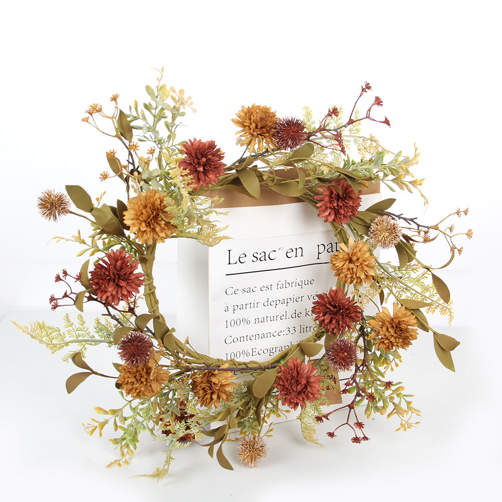 Popular Artificial Wreaths Indoor Decorative Wreaths High Simulation Floral Wreath For Front Door