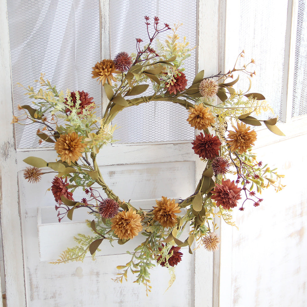 Popular Artificial Wreaths Indoor Decorative Wreaths High Simulation Floral Wreath For Front Door