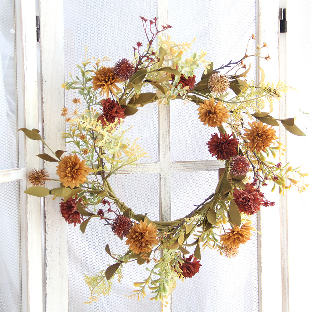 Popular Artificial Wreaths Indoor Decorative Wreaths High Simulation Floral Wreath For Front Door