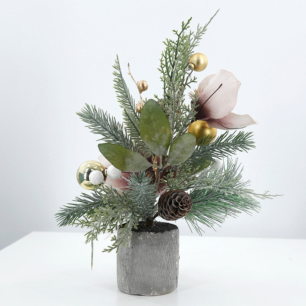 Pretty Snow Spray Christmas Flowers Pot Artificial Spray Flower For Home Decoration