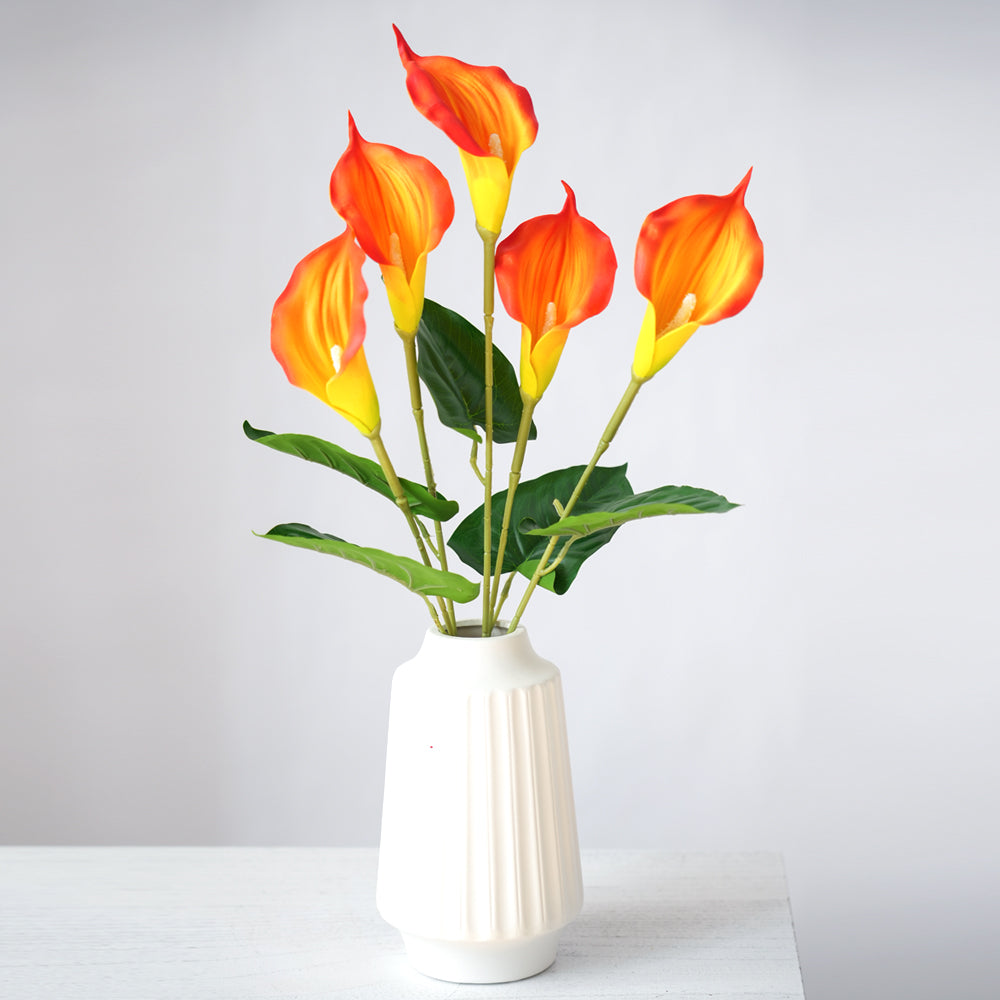 Modern Luxury 5head Calla Lily Artificial Flowers Silk Flowers Calla Lily Bouquet For Festival Wedding Home Decoration Flower Arrangement
